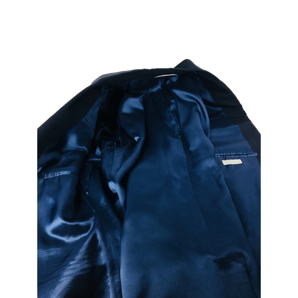 50R Dior Mens Canvassed 2 Button 100% Wool Blazer Jacket Dark Navy EUR 60R
